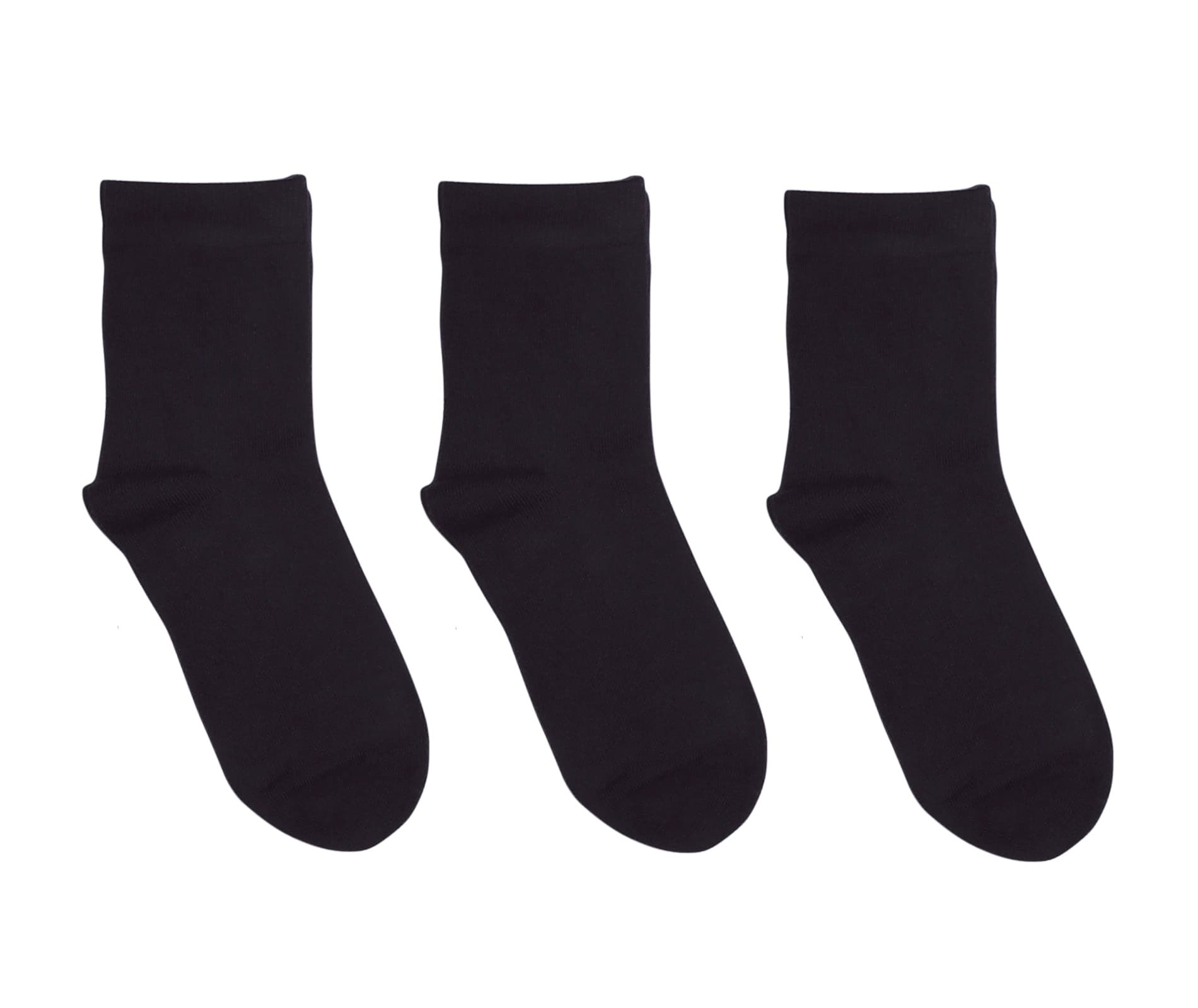 3 Pack Bamboo School Socks Black