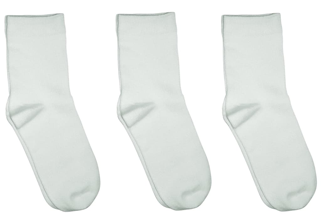 3 Pack Bamboo School Socks White