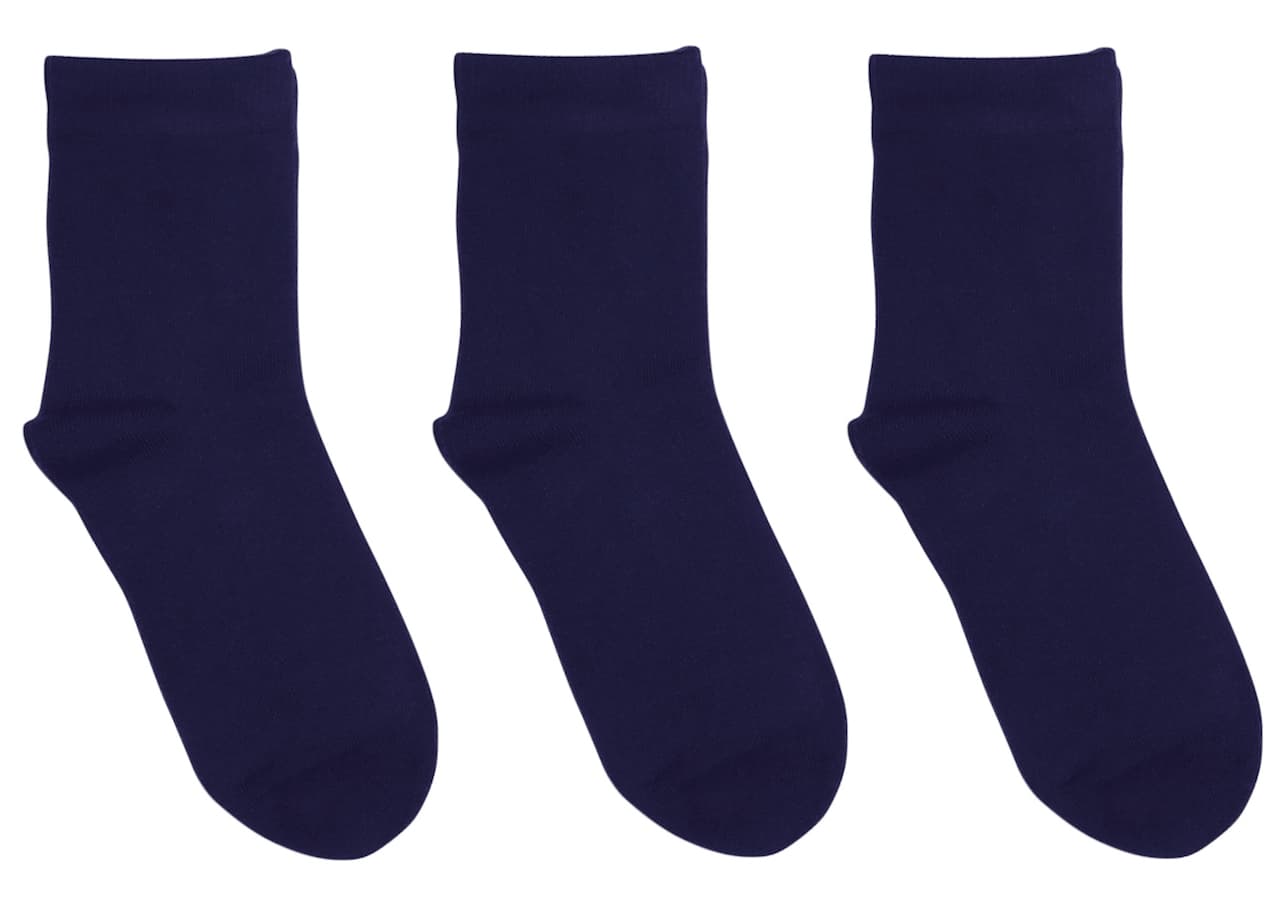 3 Pack Bamboo School Socks Navy