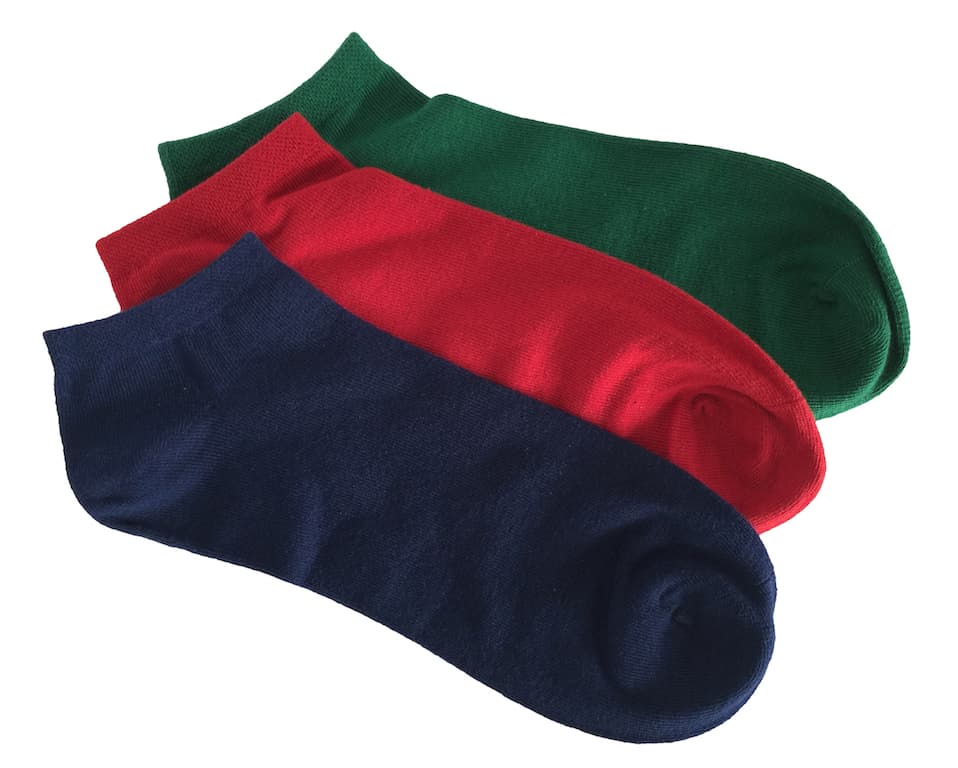 No Show Seamless Colorful Cotton Socks 3 Pack: Green | Red | Navy