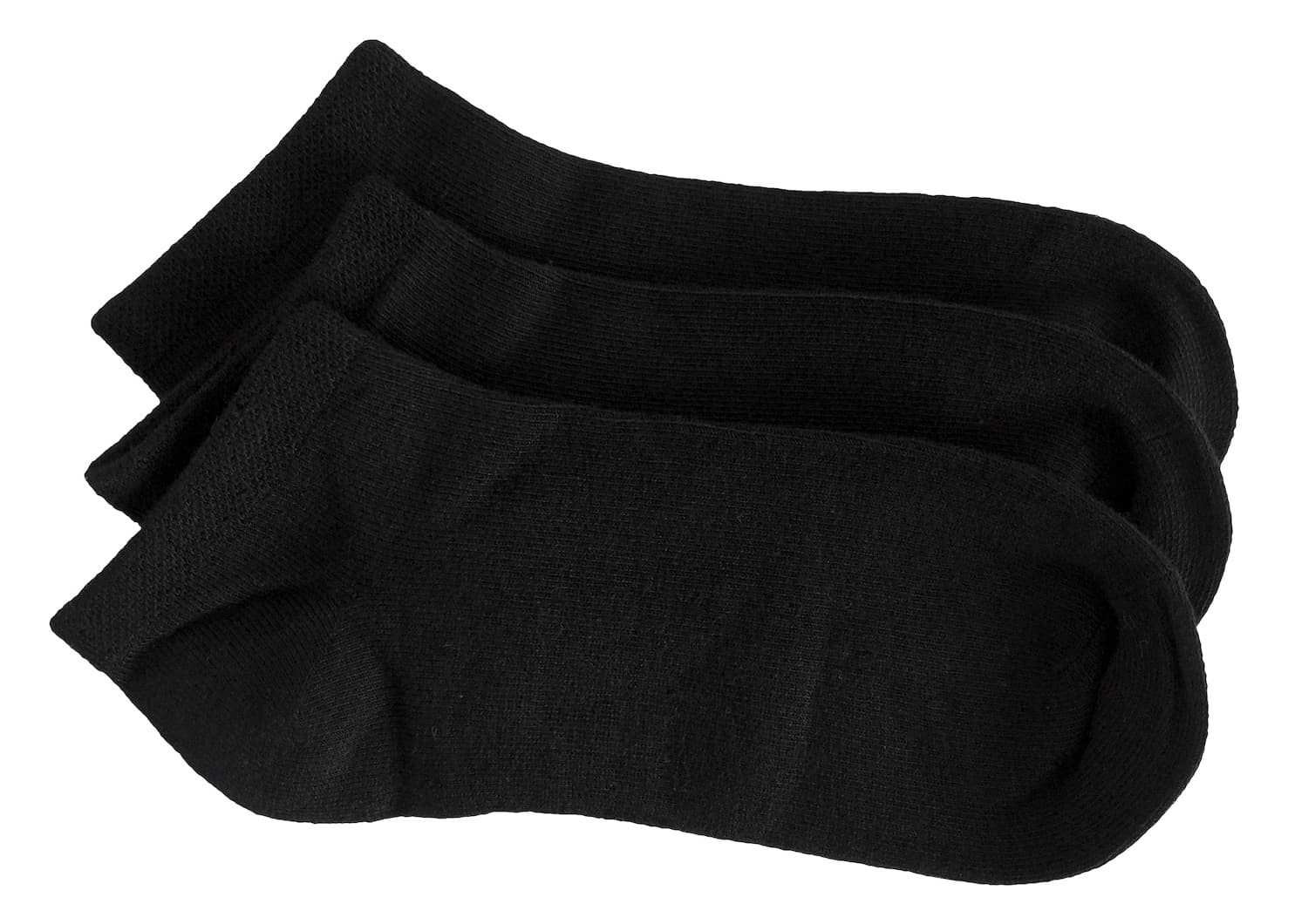 3 Pack Bamboo School No Show Socks - Black