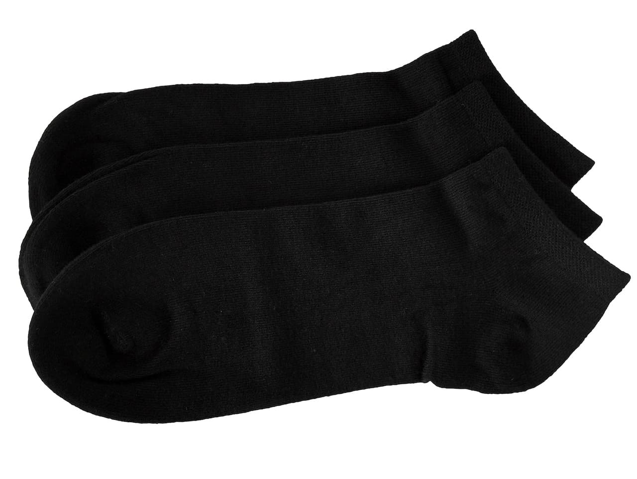 Men Seamless Bamboo Ankle Socks 3 Pack - Black