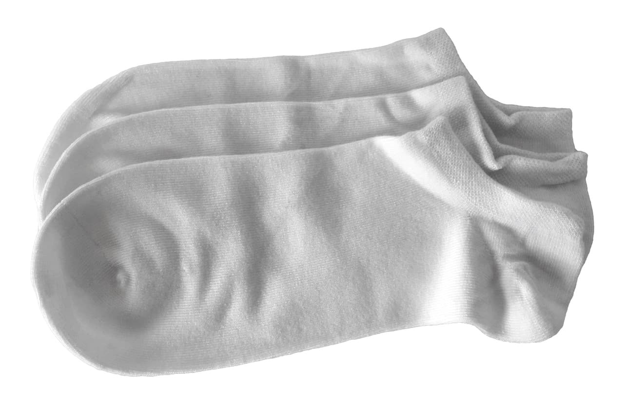 Men Seamless Bamboo Invisible Socks 3 Pack - White