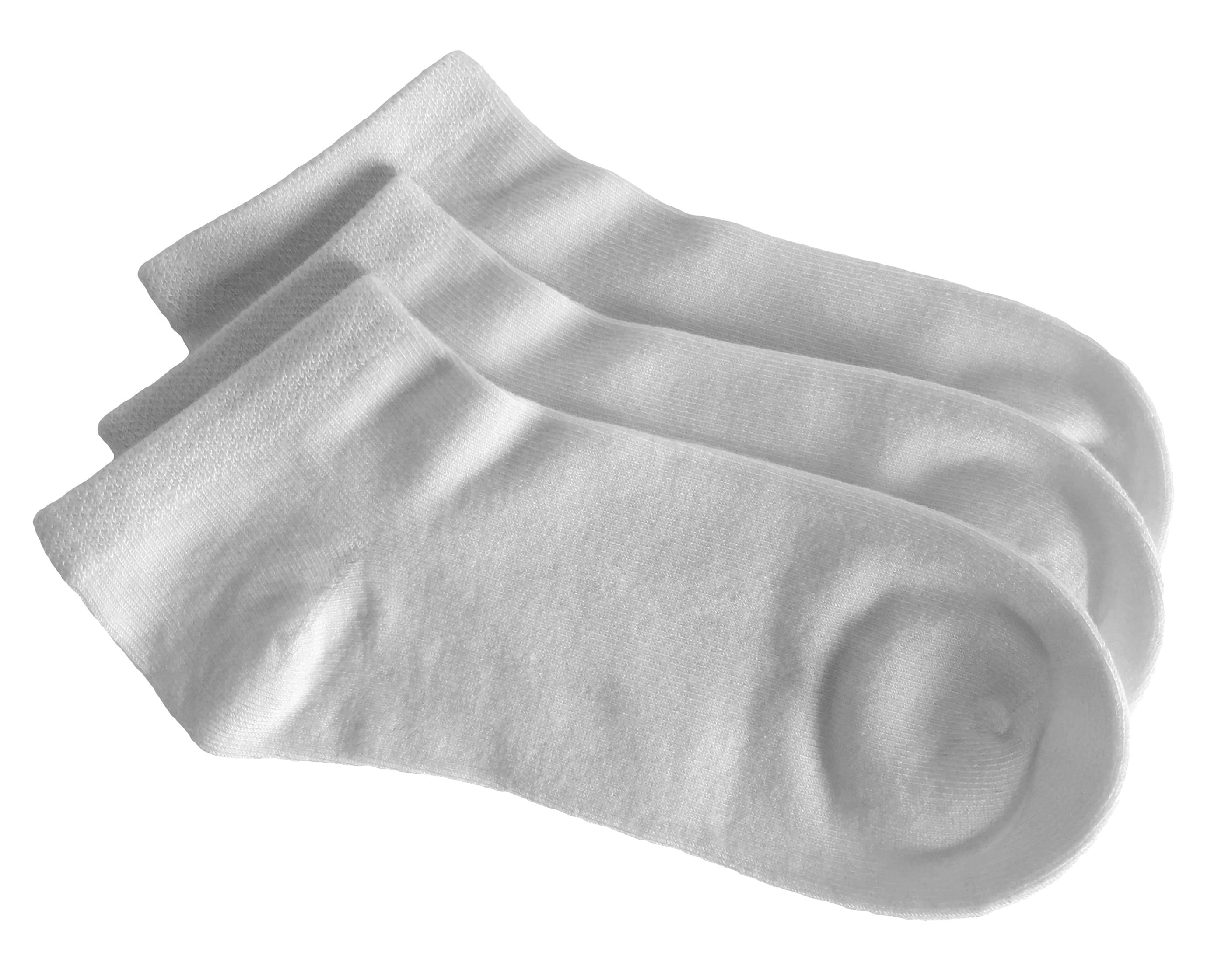 3 Pack Bamboo School No Show Socks - White