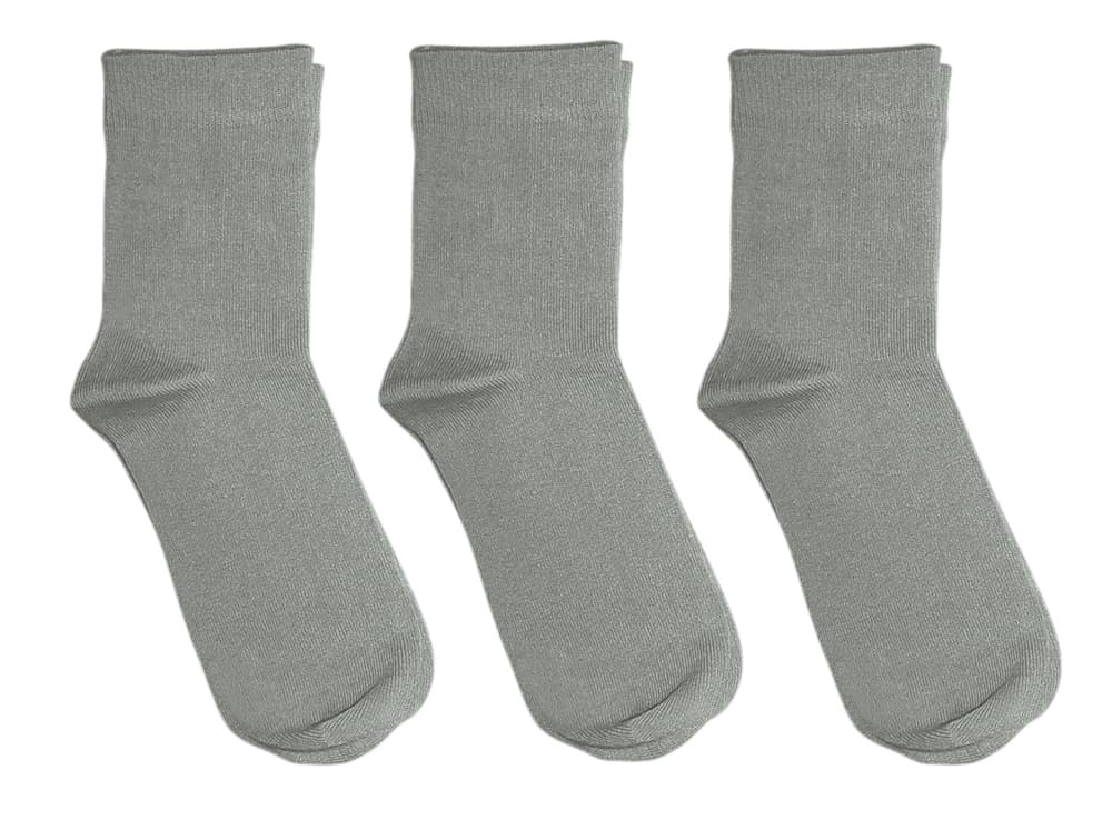 3 Pack Bamboo School Socks Gray