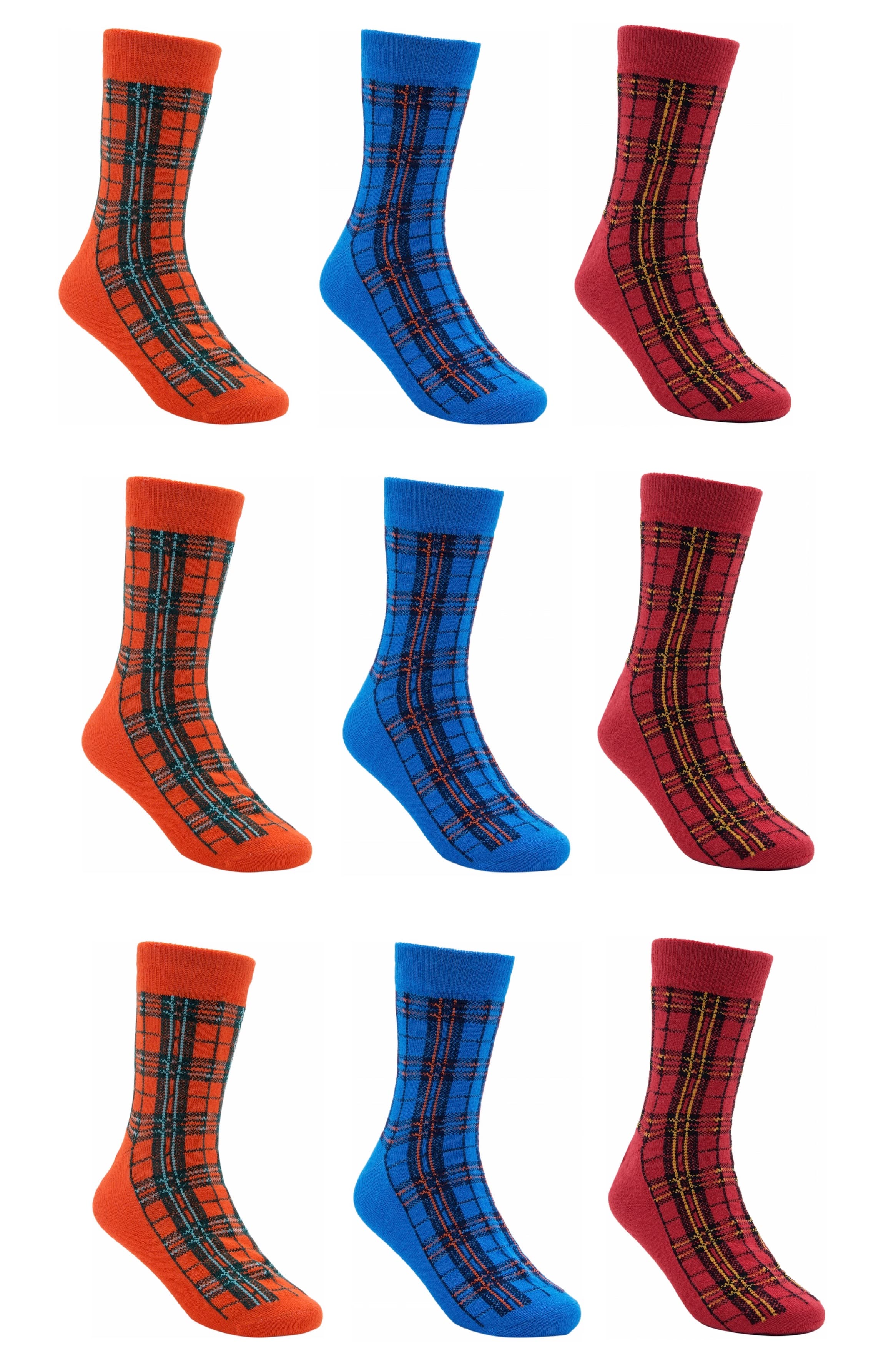 Kid's Bamboo Tartan 9 Pack