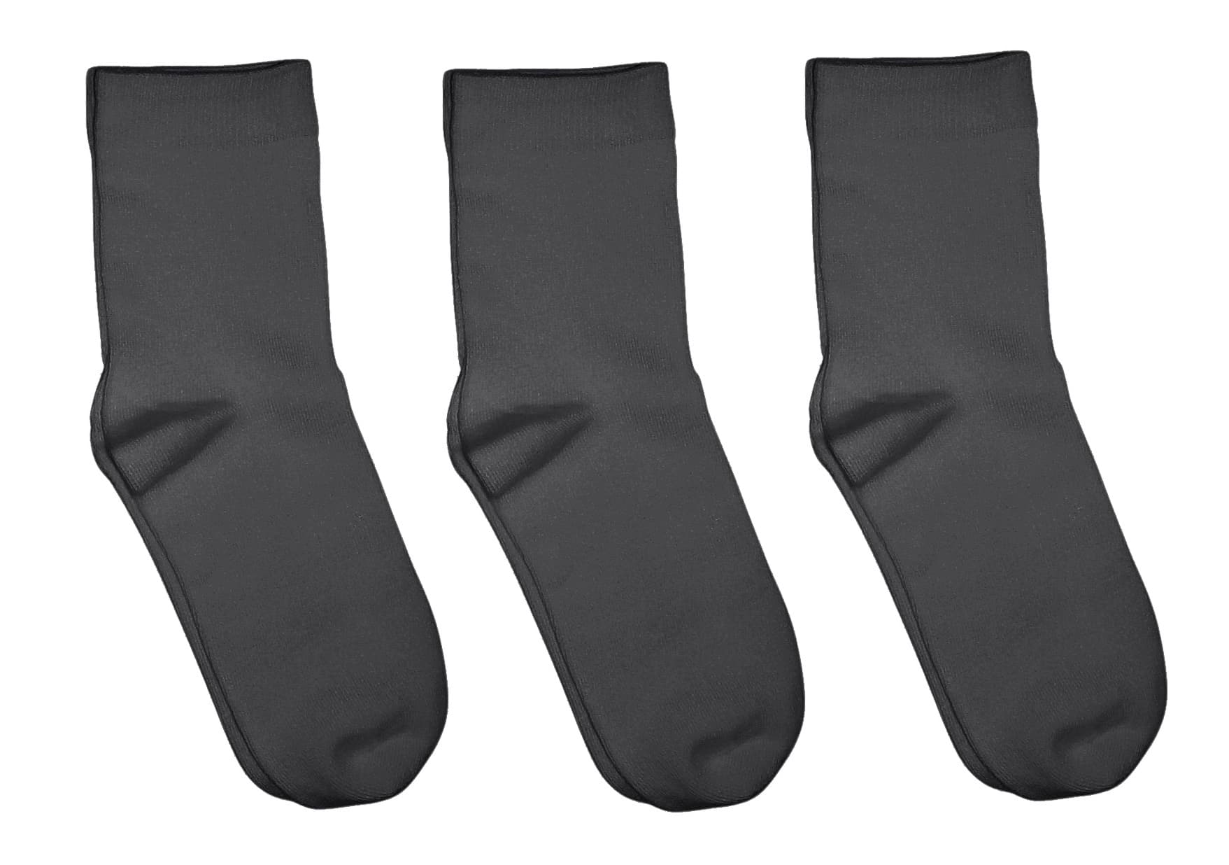 3 Pack Bamboo School Socks Charcoal Gray