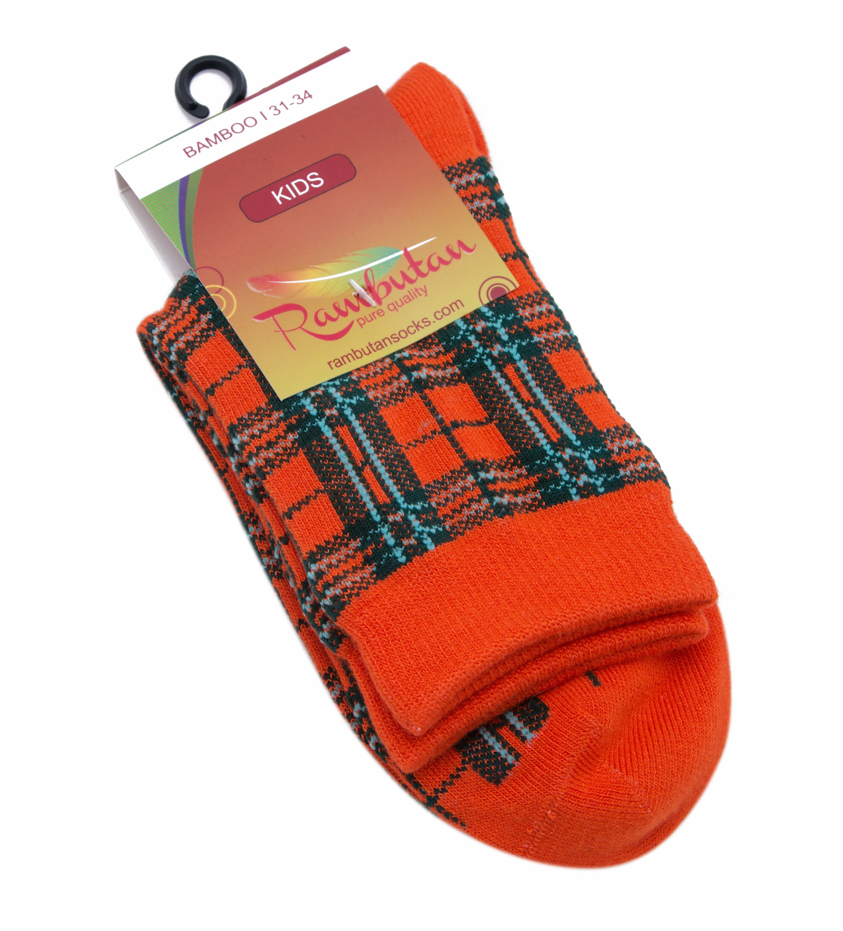 Kids Bamboo Tartan Orange