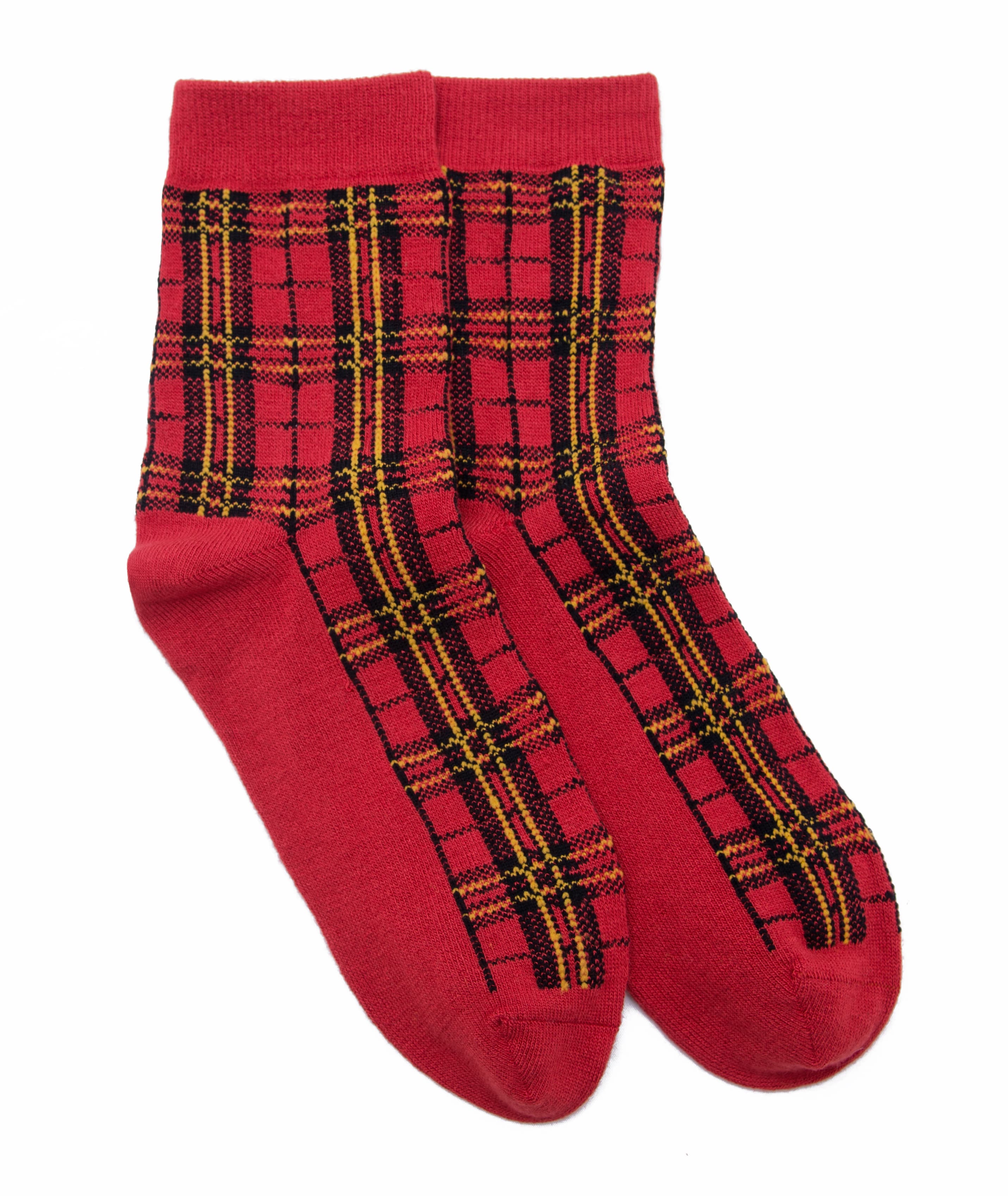 Kids Bamboo Tartan Red