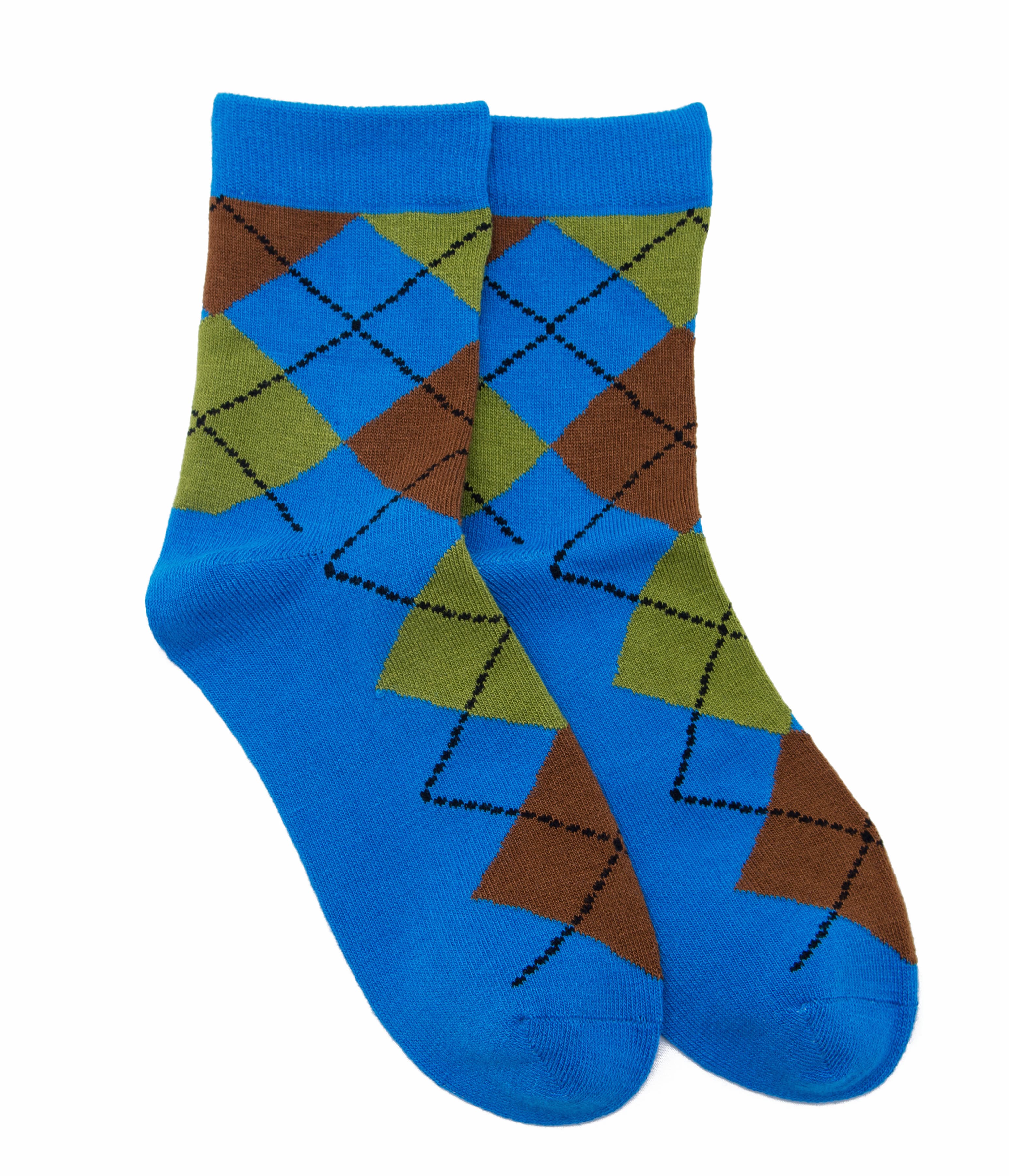 Kids Bamboo Argyle Blue