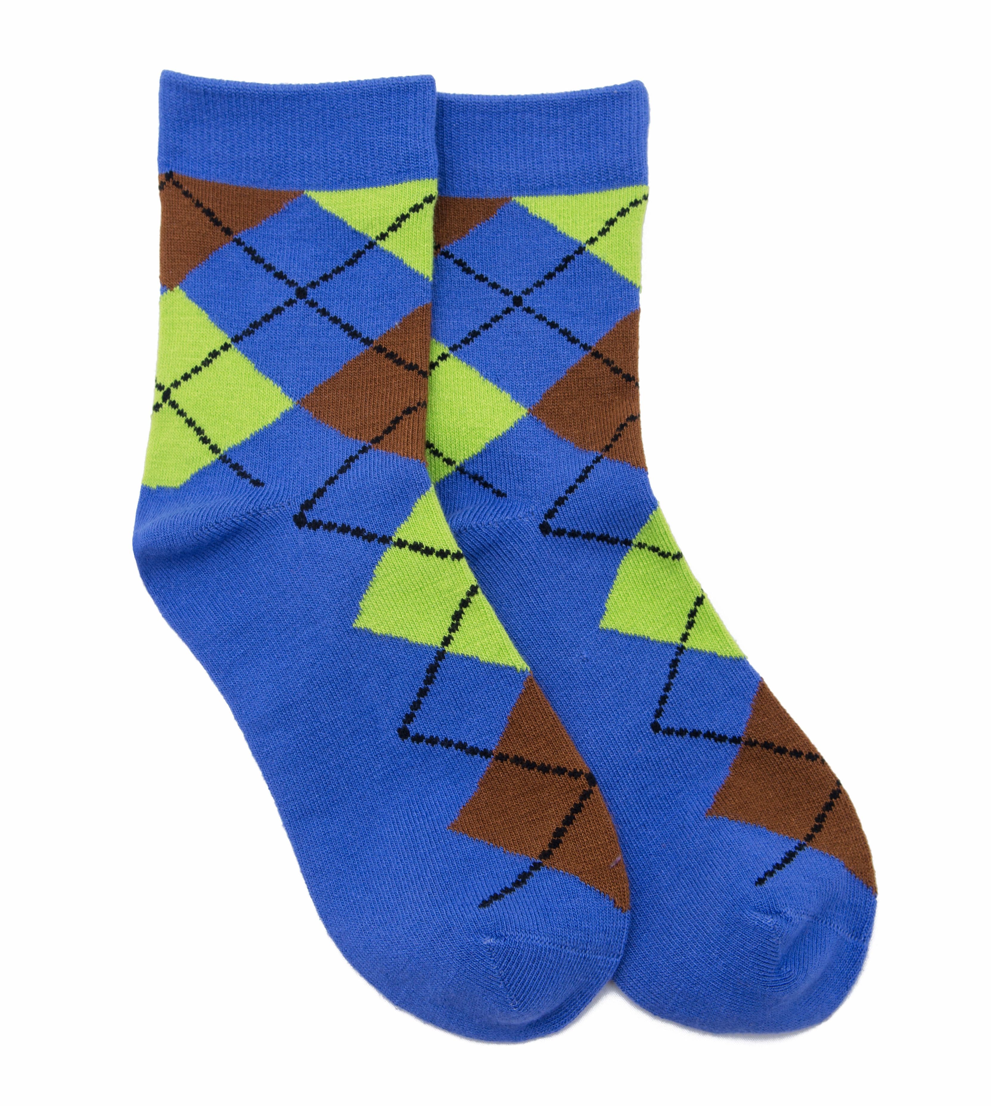 Kids Bamboo Argyle Purple