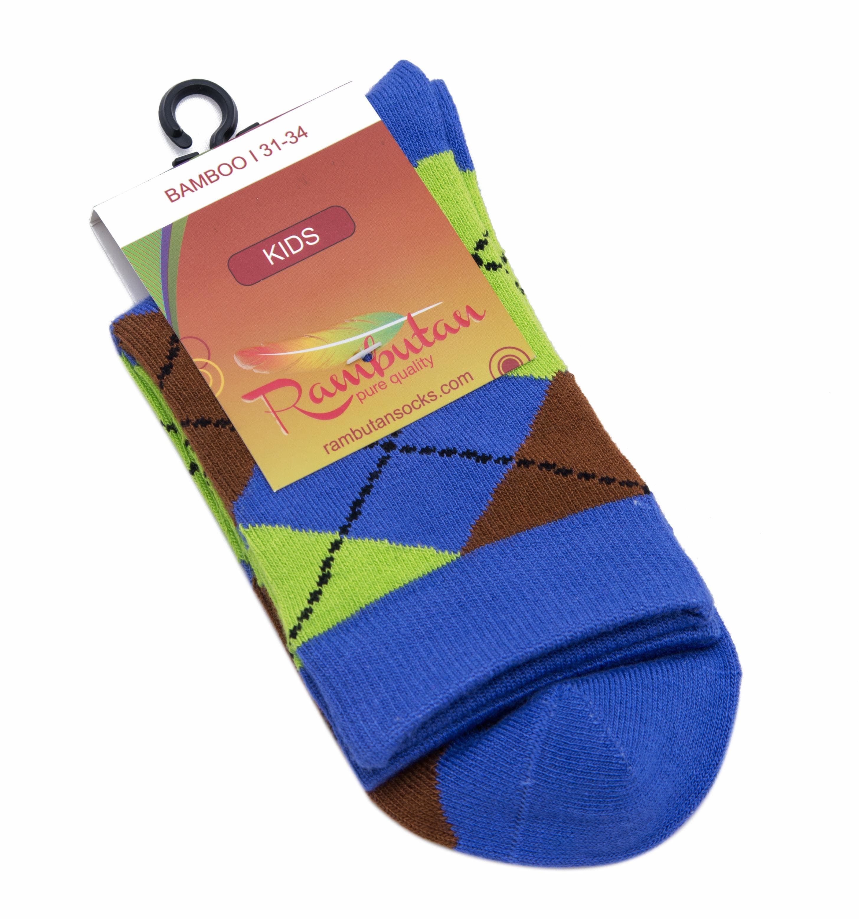 Kids Bamboo Argyle Purple
