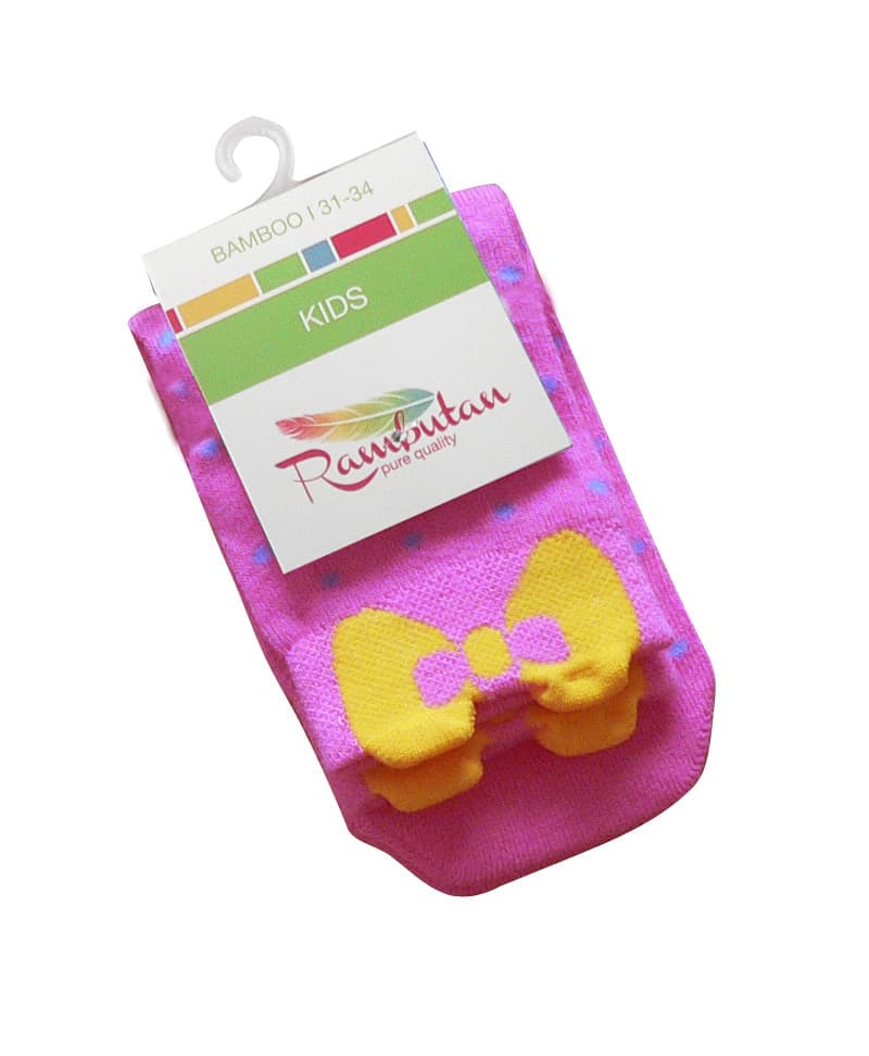 Girls Bow Pink Bamboo