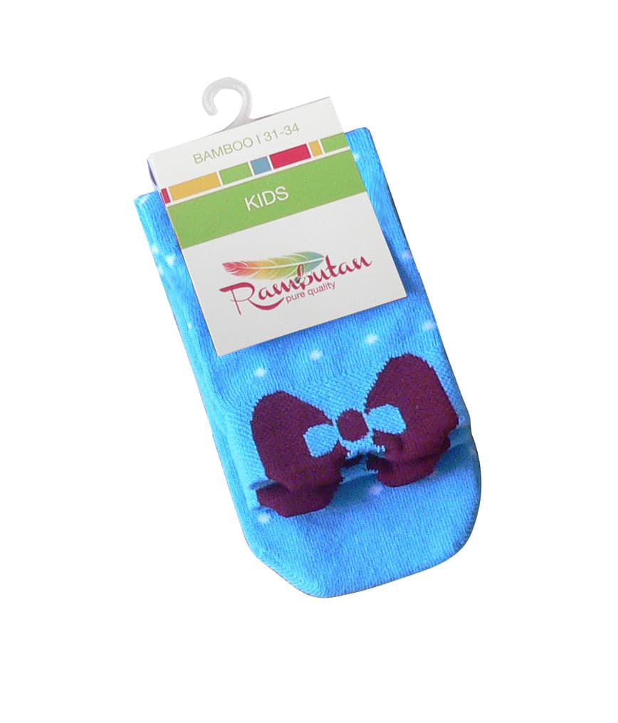 Girls Bow Blue Bamboo